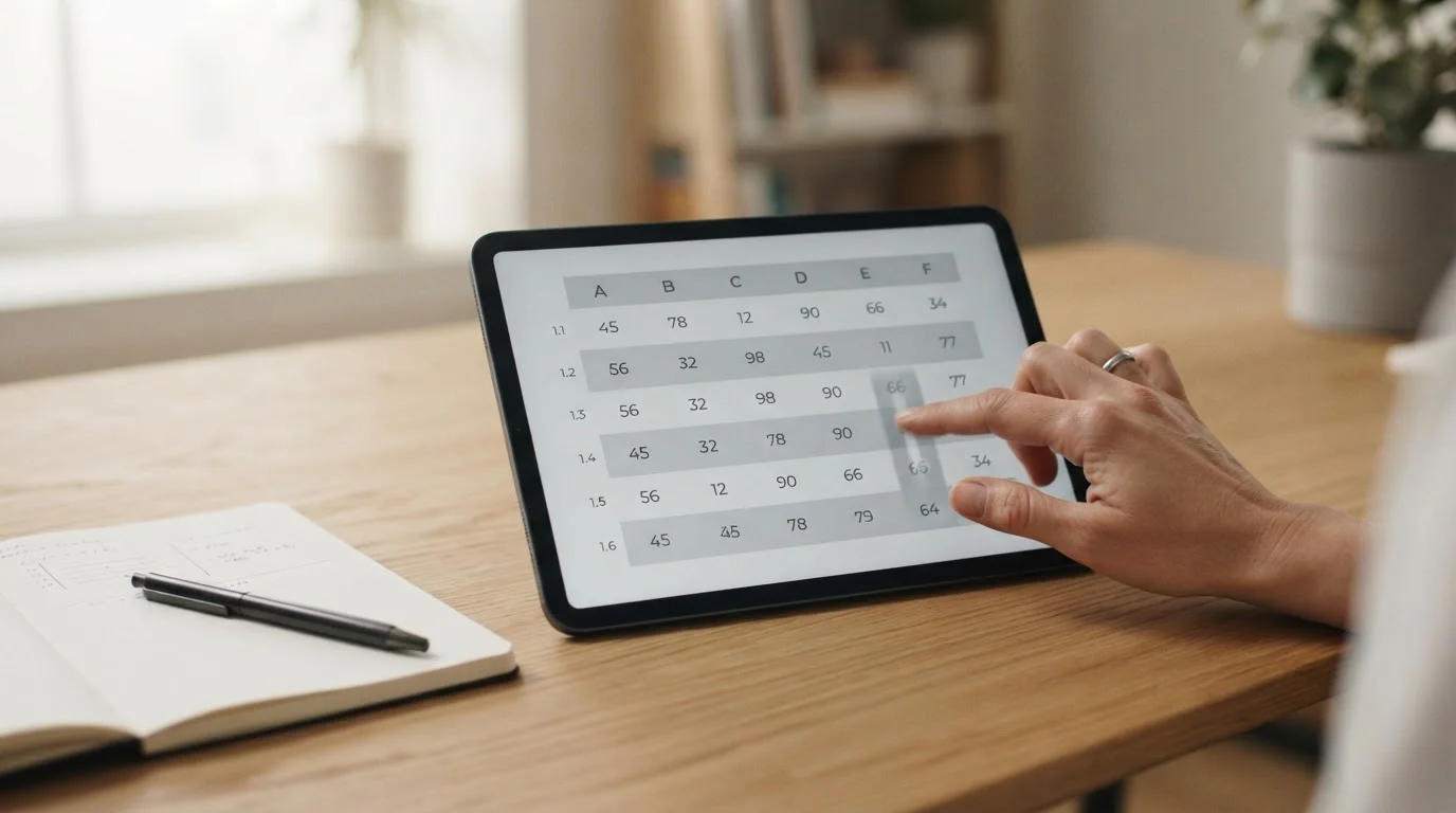 Tablet mit Vergleichstabelle verschiedener Wettanbieter und deren Bonusbedingungen