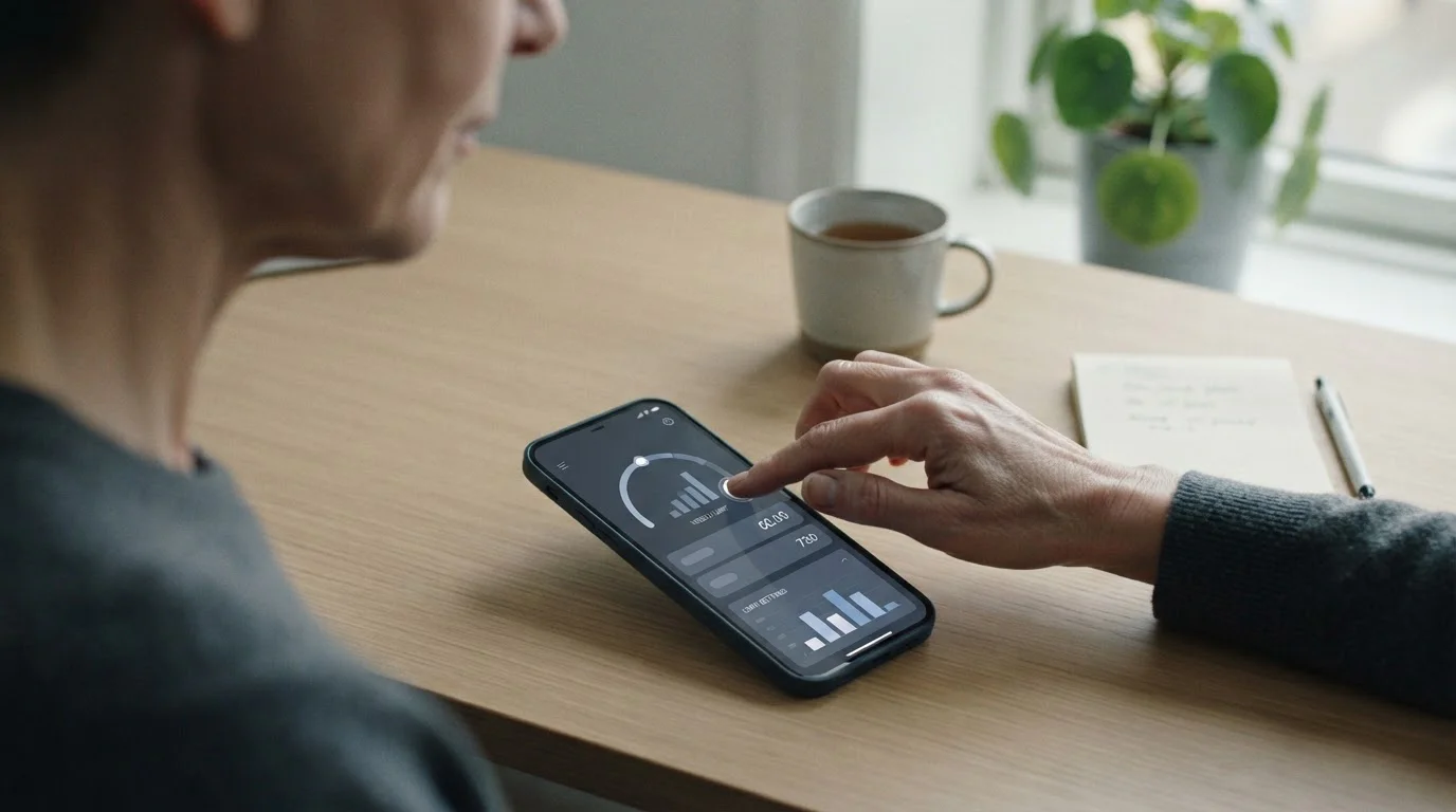 Budgetplanung für Sportwetten mit Limits auf einem Smartphone-Display