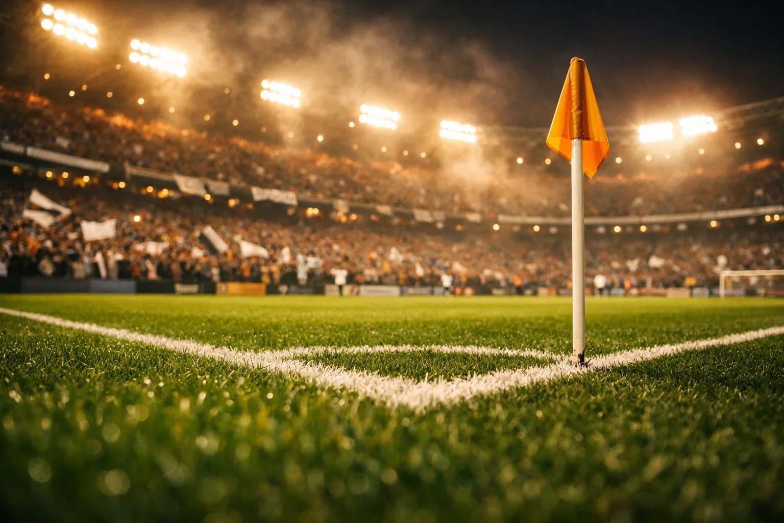 Fußball Tippspiel Bundesliga - Fans feiern im Stadion bei Flutlicht