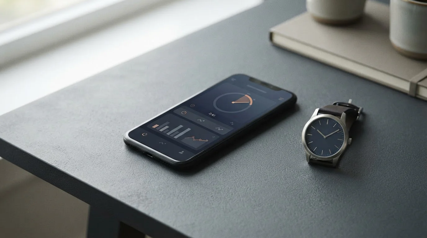 Smartphone mit Live-Wette und Uhr symbolisiert die zeitliche Verzögerung