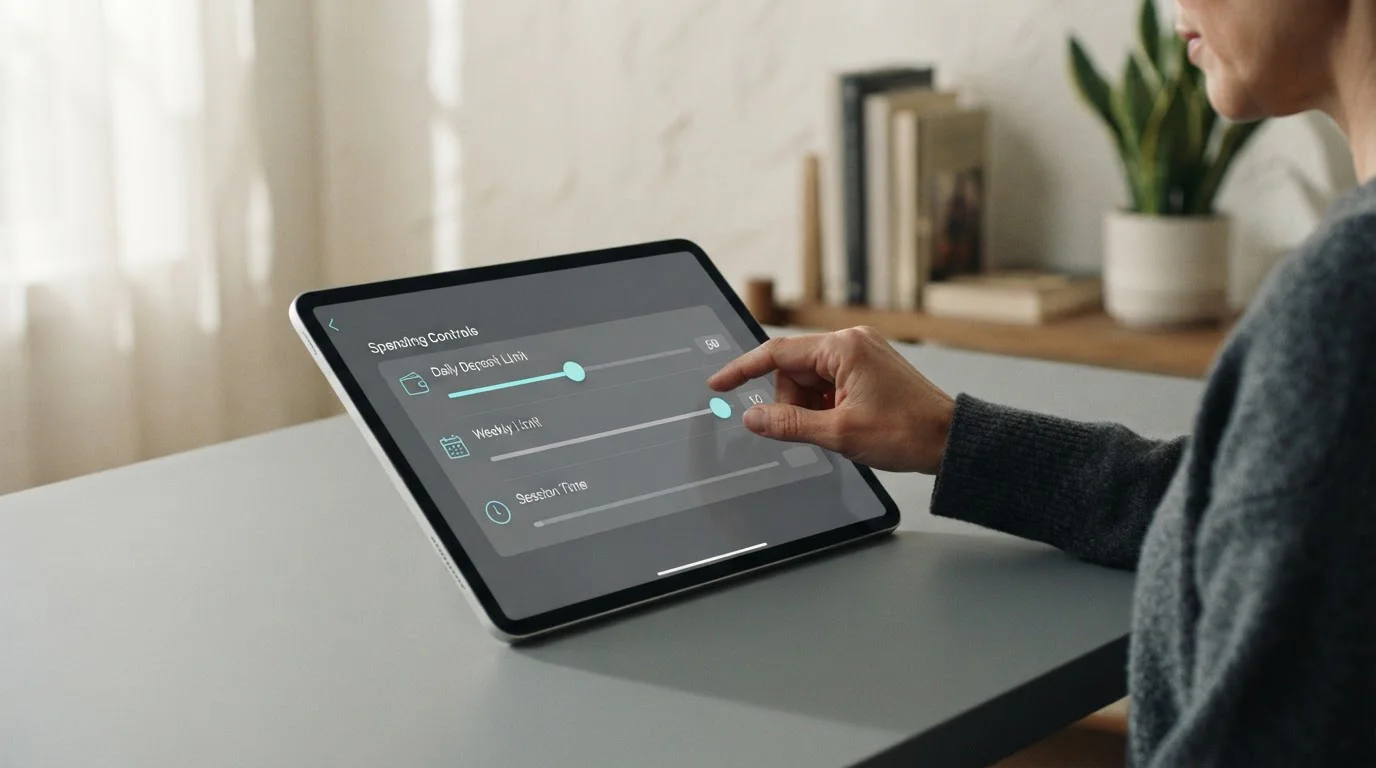 Digitales Interface zur Einstellung von Einzahlungslimits und Budget-Kontrolle