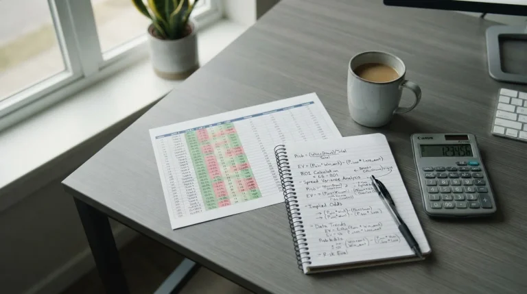 Analytische Darstellung von Sportwetten-Statistiken mit Taschenrechner und Datenblättern