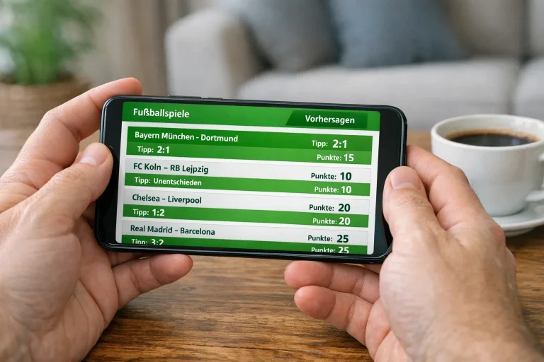 Smartphone mit Tippspiel-App – mobiles Tippen unterwegs