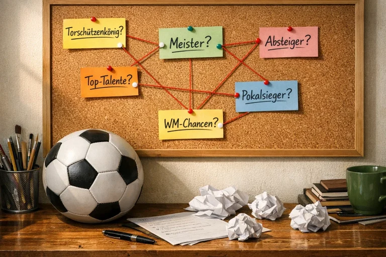 Tippspiel Bonusfragen – Fragezeichen und Fußball-Symbole