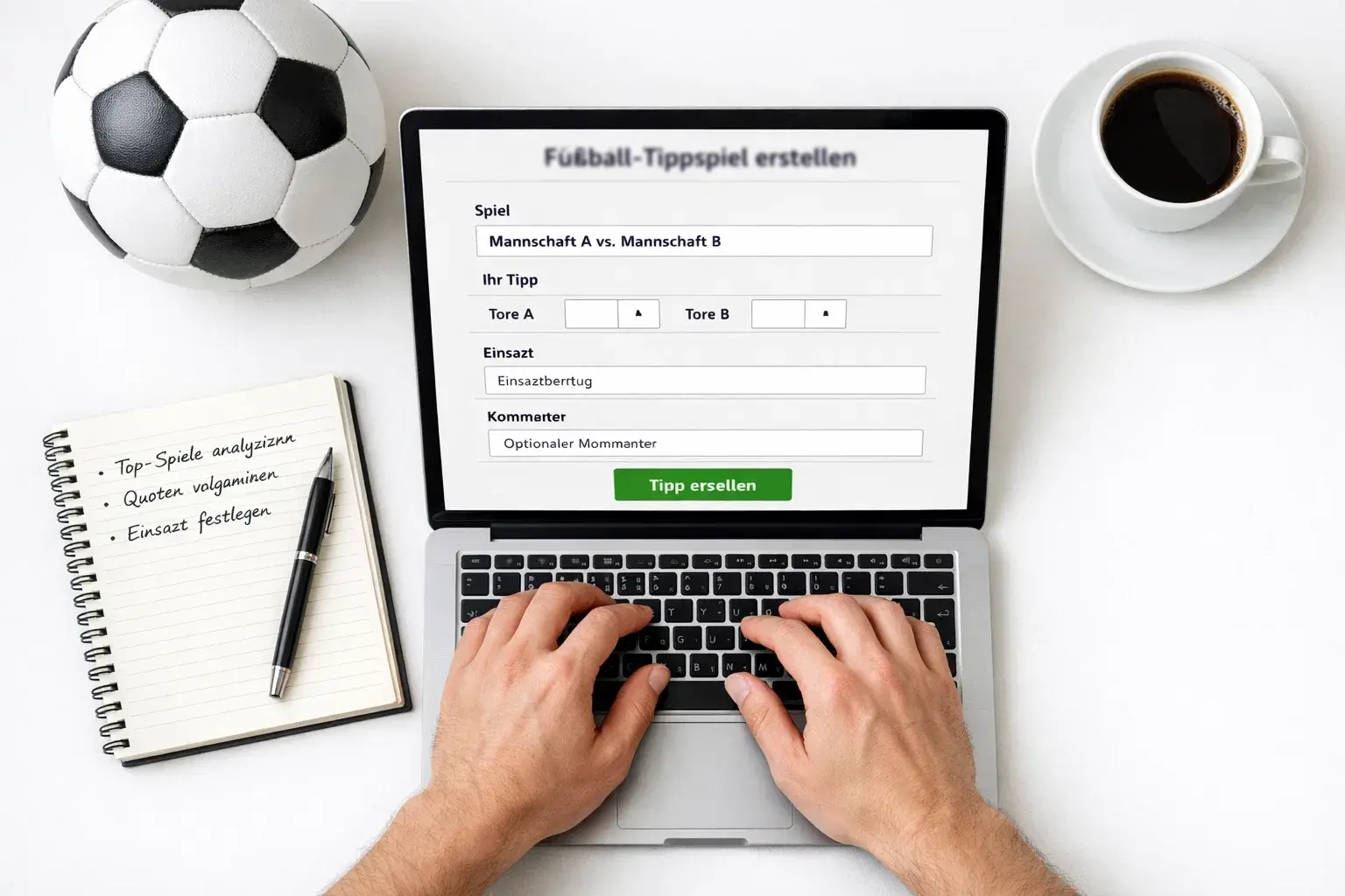 Tippspiel erstellen – Person richtet Tipprunde am Laptop ein