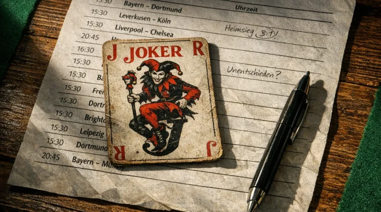 Joker-Karte auf Tippspiel-Tabelle – strategischer Einsatz