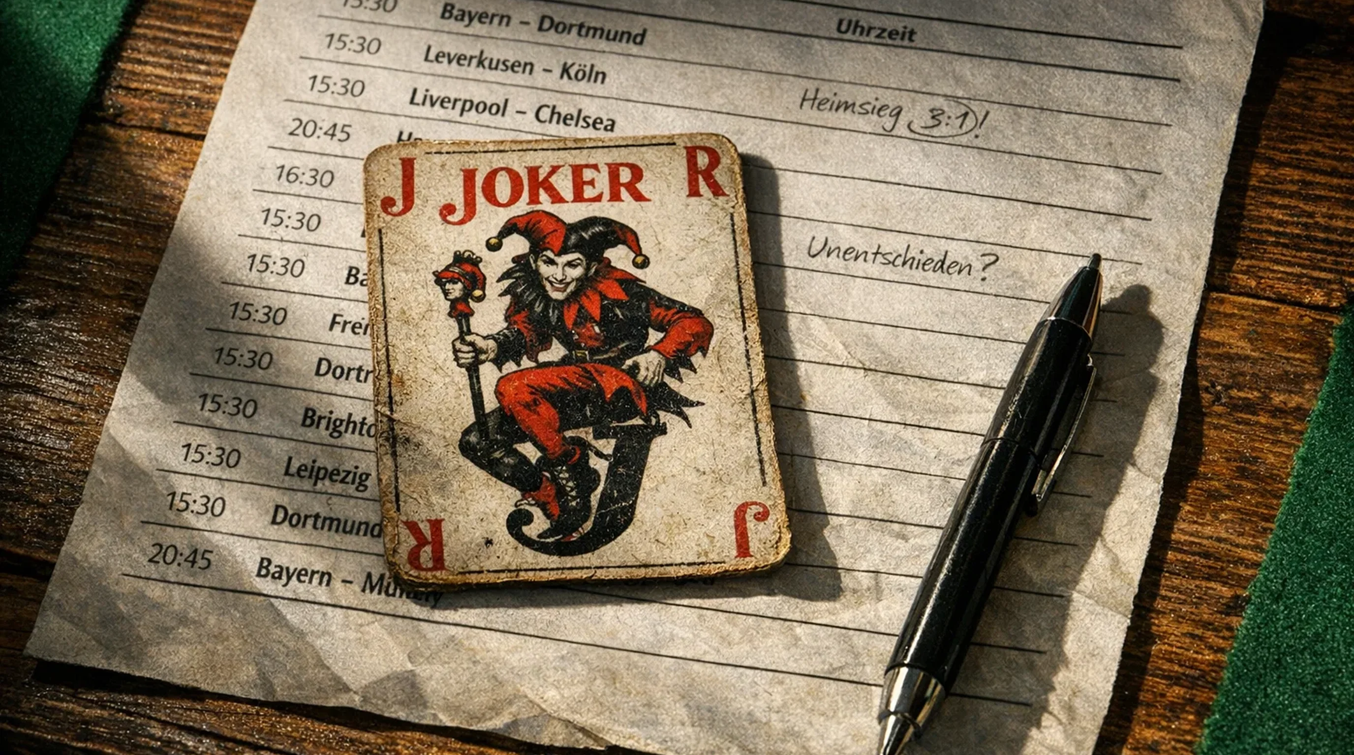 Joker-Karte auf Tippspiel-Tabelle – strategischer Einsatz