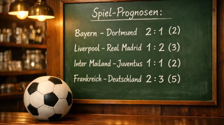 Tippspiel Punktesystem – Tafel mit Punkteverteilung 2-3-5