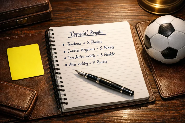 Tippspiel-Regeln – Regelwerk-Dokument mit Fußball