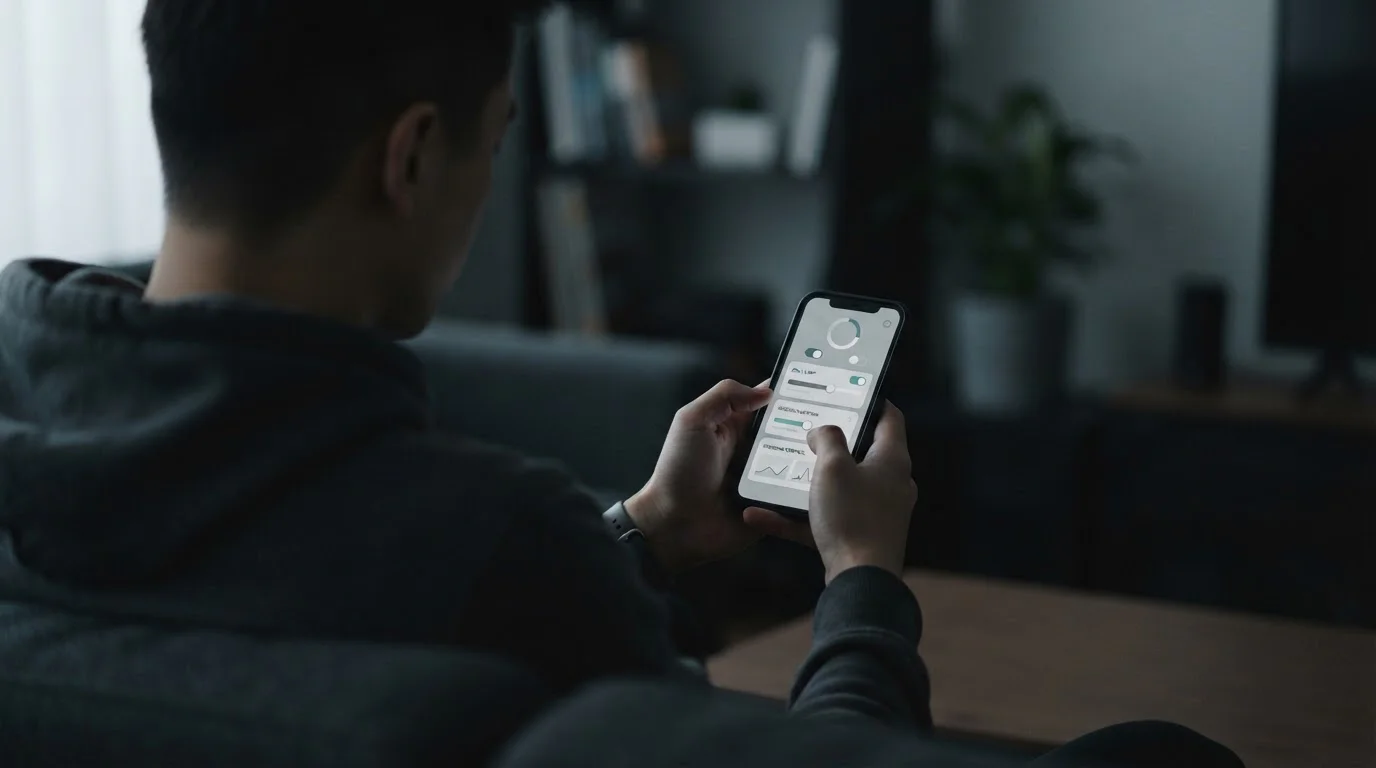 Person setzt Limits in einer neutralen Wett-App