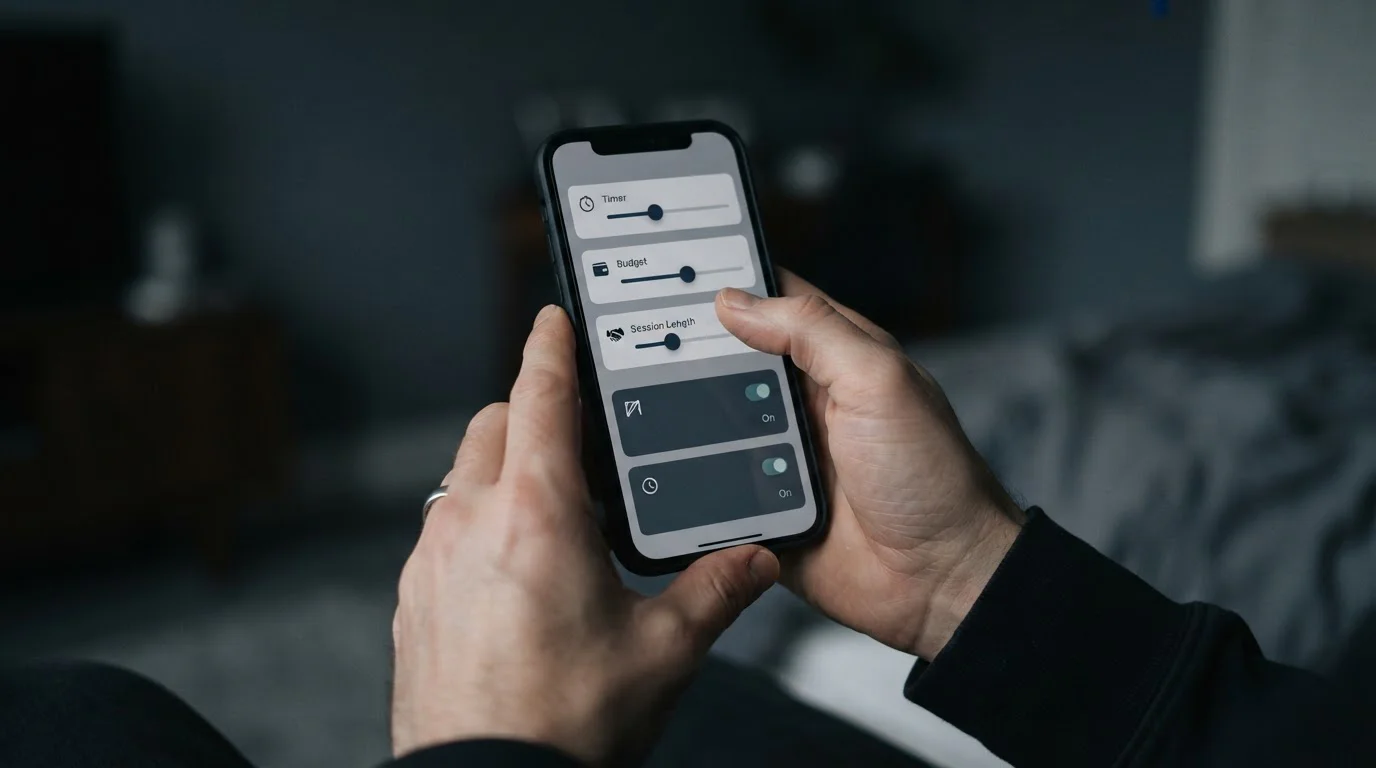 Person setzt Einzahlungslimit auf Wett-App als Teil verantwortungsvollen Spielens