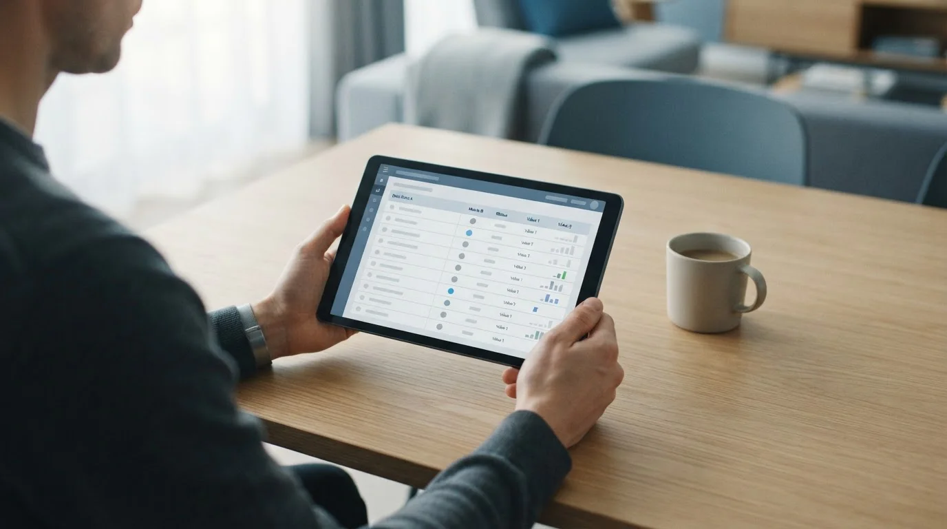 Vergleich verschiedener Wettanbieter auf Tablet-Bildschirm mit neutralen Übersichtstabellen